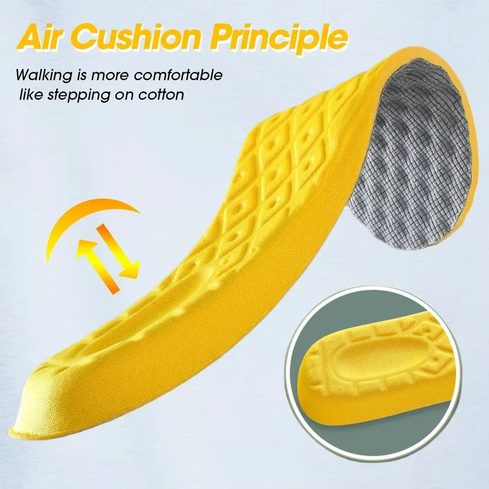 4Pcs Soft Latex Memory Foam Insoles Women Men Sport Running Foot Support Shoe Pad Breathable Orthopedic Feet Care Insert Cushion