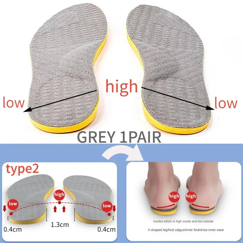 Orthotic Insoles for Flat Feet Arch Support Orthopedic Shoes Sole PU Insoles for Feet Men Women O/X Leg Corrected Care Pad