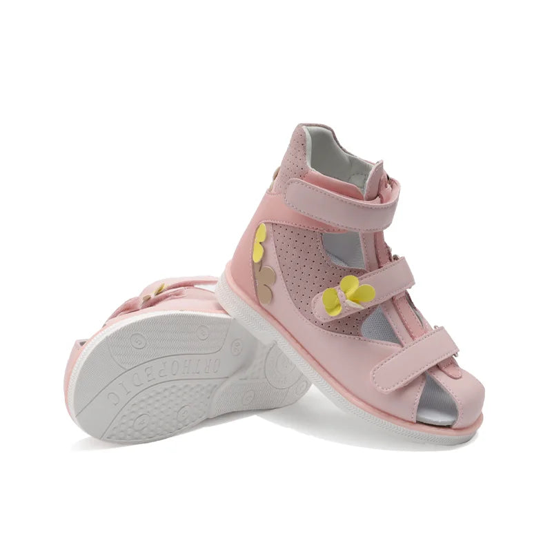 Kids Orthopedic Corrective Sandals Princepard Girls Children Summer Flower Orthotics Shoes for Flat Feet with Arch Support