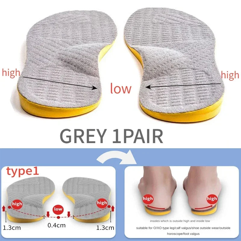Orthotic Insoles for Flat Feet Arch Support Orthopedic Shoes Sole PU Insoles for Feet Men Women O/X Leg Corrected Care Pad